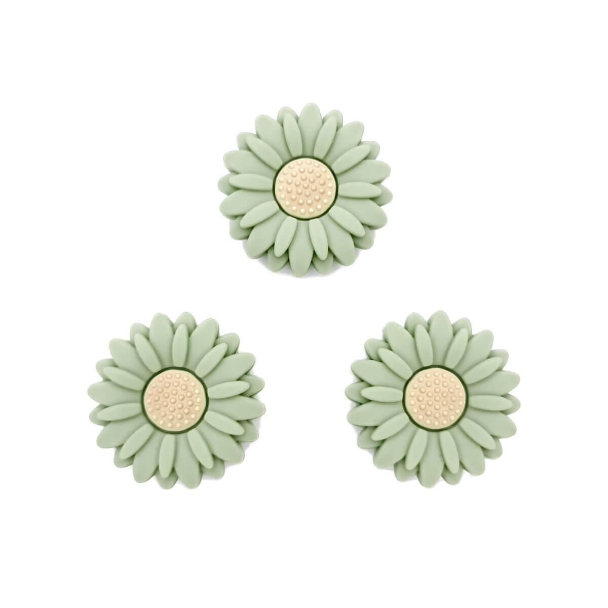Silikon Perle Blume Pistache Daisy 30 mm Großhandel Schnuller Schnur