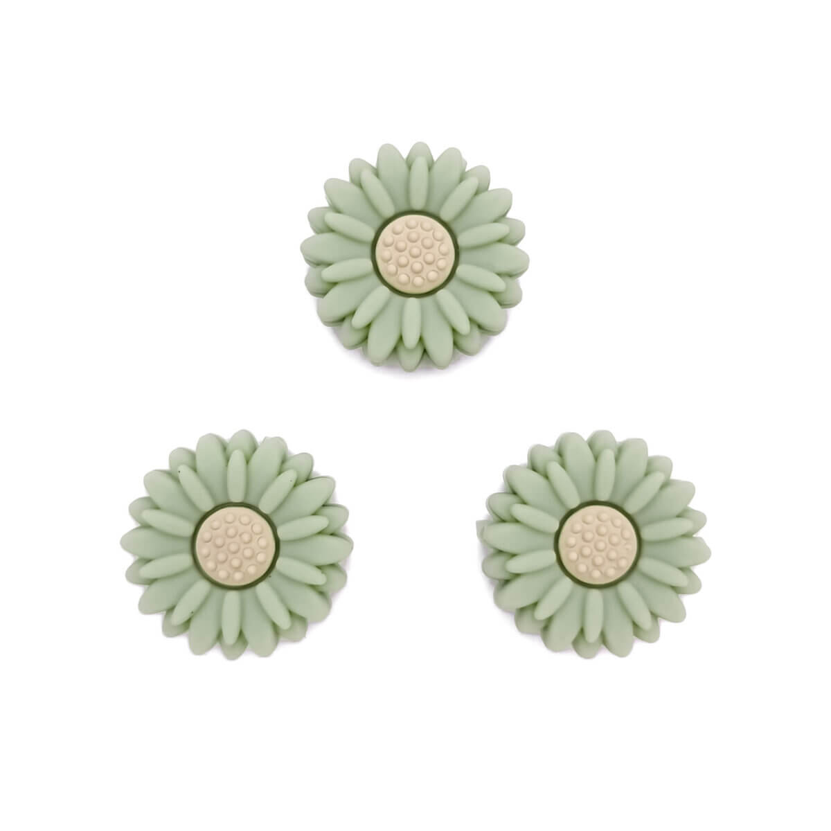 Silikon Perle Blume Pistache Daisy 20 mm Großhandel Schnuller Schnur