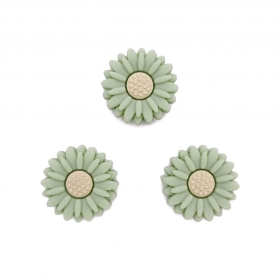 Siliconen Kraal bloem Pistache Daisy 20 mm Groothandel Speenkoord