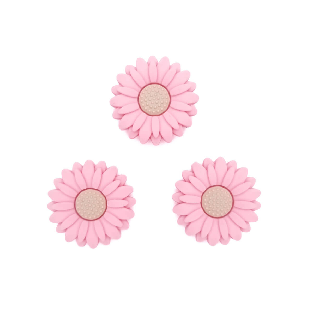 Perle de silicone fleur Peach Pink Daisy 30 mm Wholesale Pacifier Cord