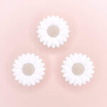 Siliconen Kraal bloem Wit Daisy 30 mm Groothandel Speenkoord