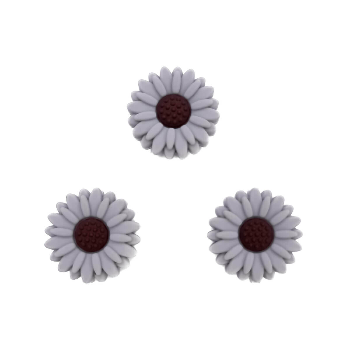 Silicone Bead Flower Light Gray Daisy 20 mm Wholesale Pacifier Cord