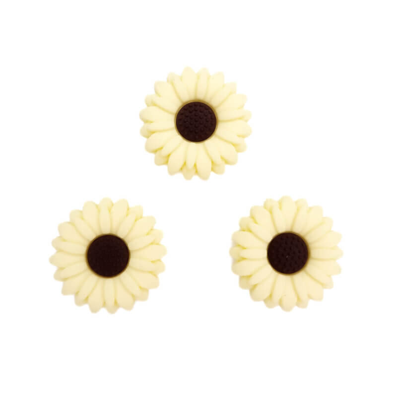 Silikonperle Blume hellgelb Gänseblümchen 30 mm Großhandel Schnuller Schnur