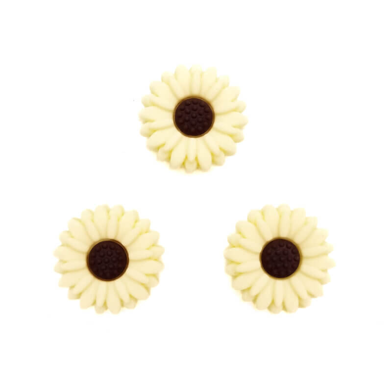 Silikon Perle Blume Licht gelb Daisy 20 mm Großhandel Schnuller Schnur