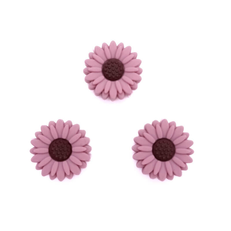 Silikon Perle Blume Rose Daisy 20 mm Großhandel Schnuller Schnur