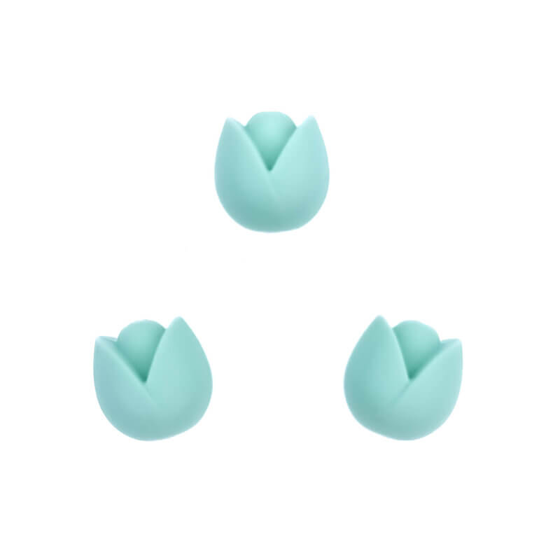 Silicone bead tulip mint green wholesale pacifier cord teething ring bpa free