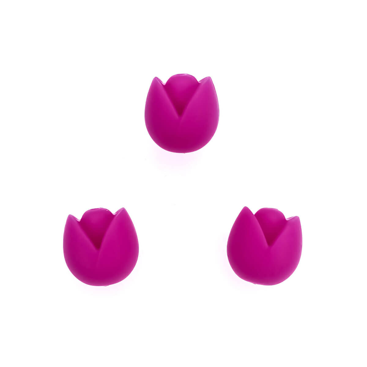 Silicone bead tulip magenta wholesale pacifier cord teething ring bpa free