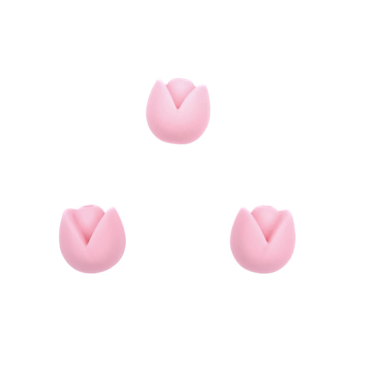 Silicone bead tulip peach pink wholesale pacifier cord teething ring bpa free