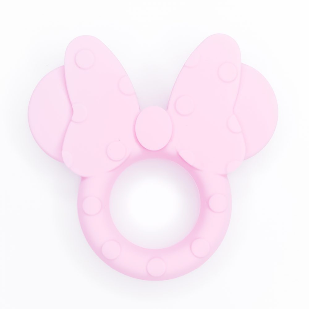 Siliconen bijtfiguur - Minnie - Perzik Roze