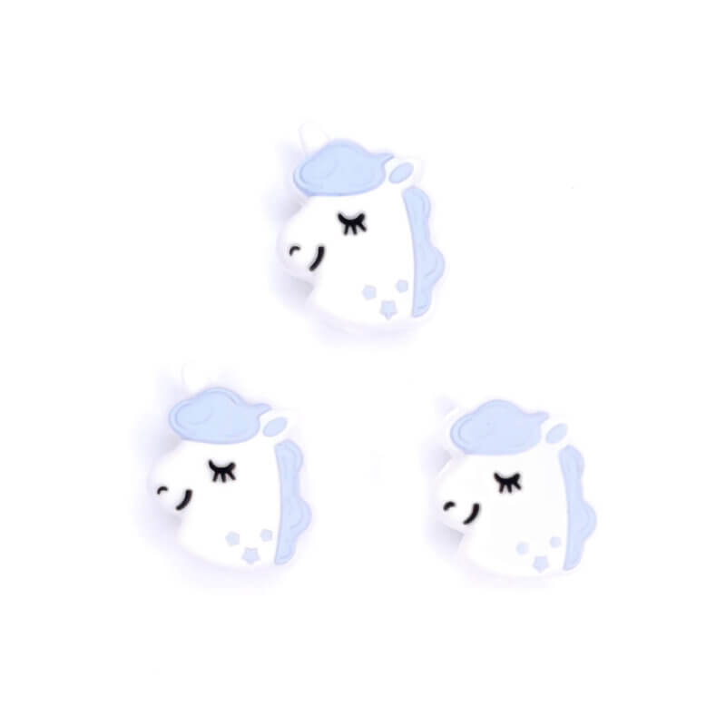 Silicone Bead - Unicorn/Unicorn - Light Powder Blue