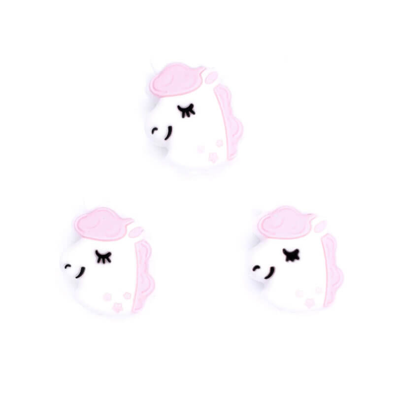 Silicone Bead - Unicorn/Unicorn - Soft Pink