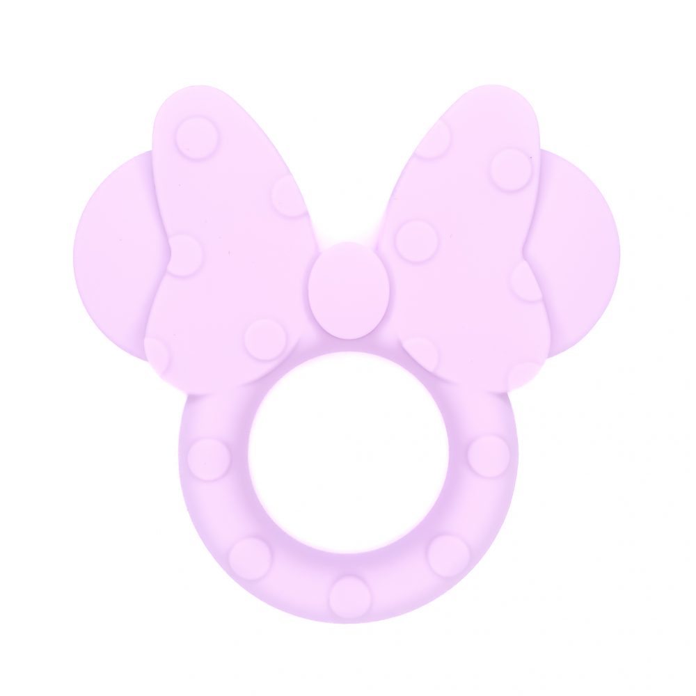 Siliconen bijtfiguur - Minnie - Poeder Lila
