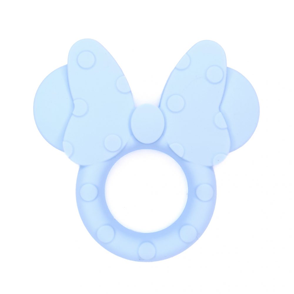 Siliconen bijtfiguur - Minnie - Licht Poeder Blauw