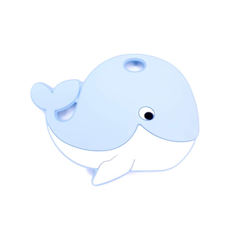 Silicone teething figure - Whale - Light Powder Blue