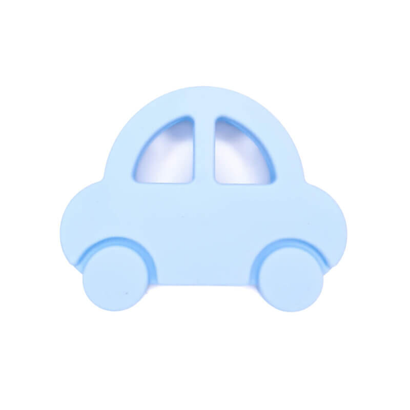 Silicone teething ring - Car - Light Powder Blue