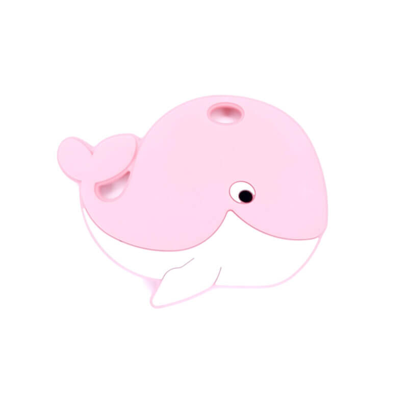 Silicone teething figure - Whale - Peach Pink