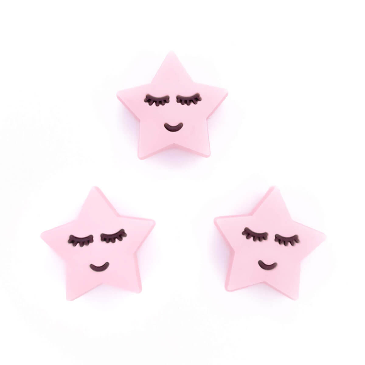 Silicone beads BPA free Wholesale Sleepy Star Peach Pink