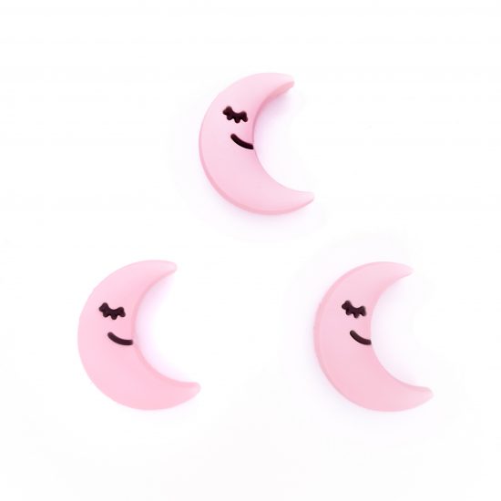 Siliconen kralen BPA vrij Groothandel Sleepy Moon Perzik Roze