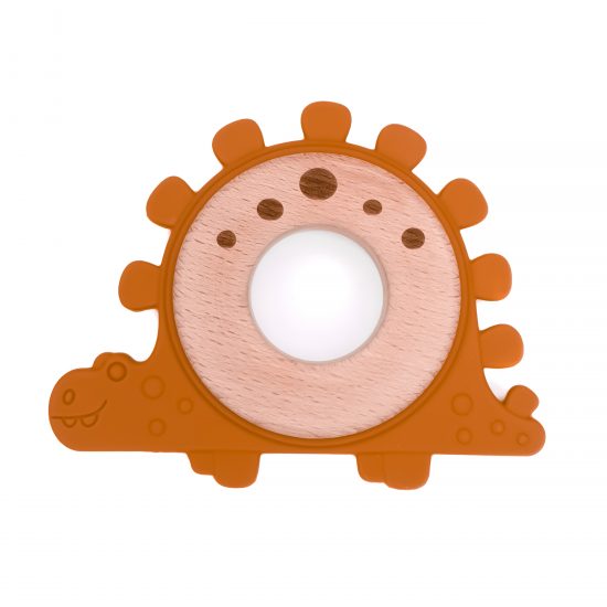 Siliconen bijtfiguur met hout dinosaurus siliconen camel bpa vrij