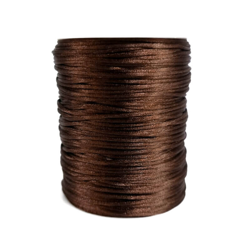 Cordon satiné pour mannequin marron foncé 1,5 mm