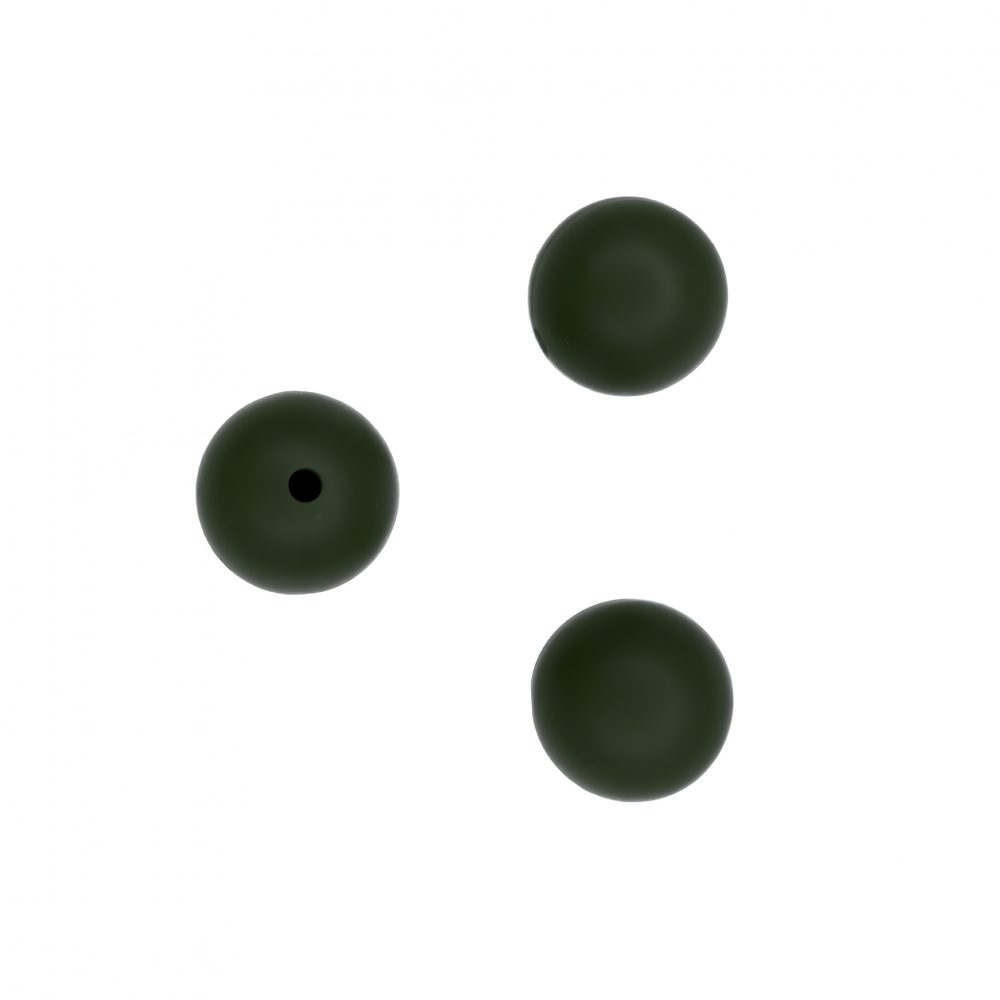 Siliconen kralen 12 mm - Rond - Hunter Green