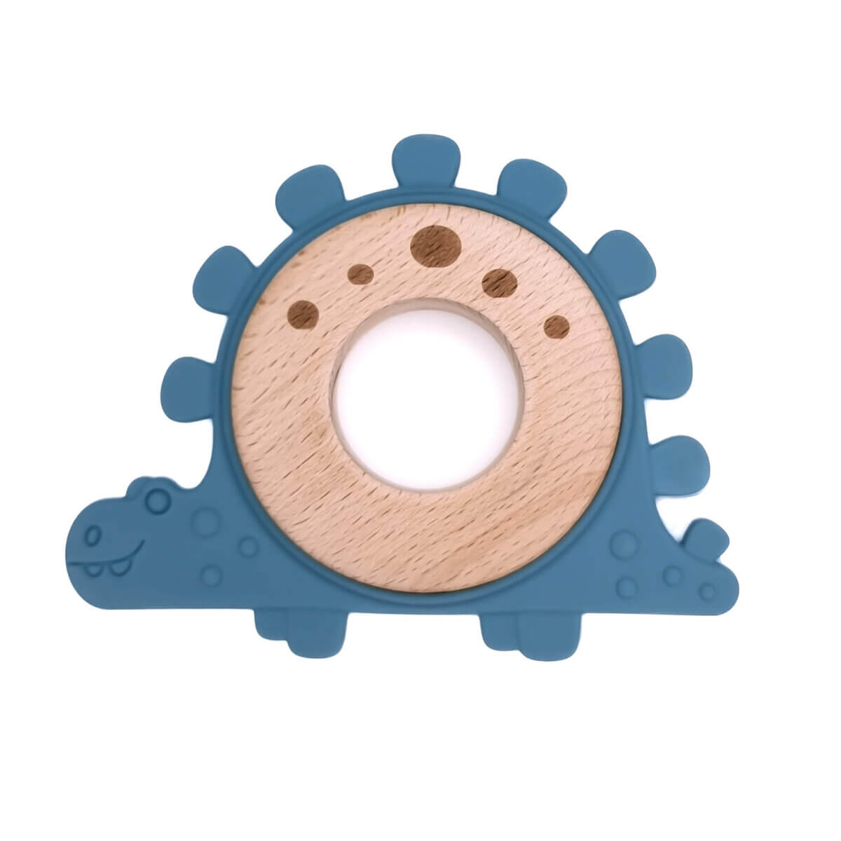 <ul> <li>Color: Grayed Petrol</li> <li>Material: EN-71 safely tested beech wood and silicone material, completely BPA-free</li> <li>Model:Dinosaur</li>
</ul>
This teething figure pairs perfectly with our beech wood beads, rings and dark thyme silicone beads. Jootjes Haakcadeautjes