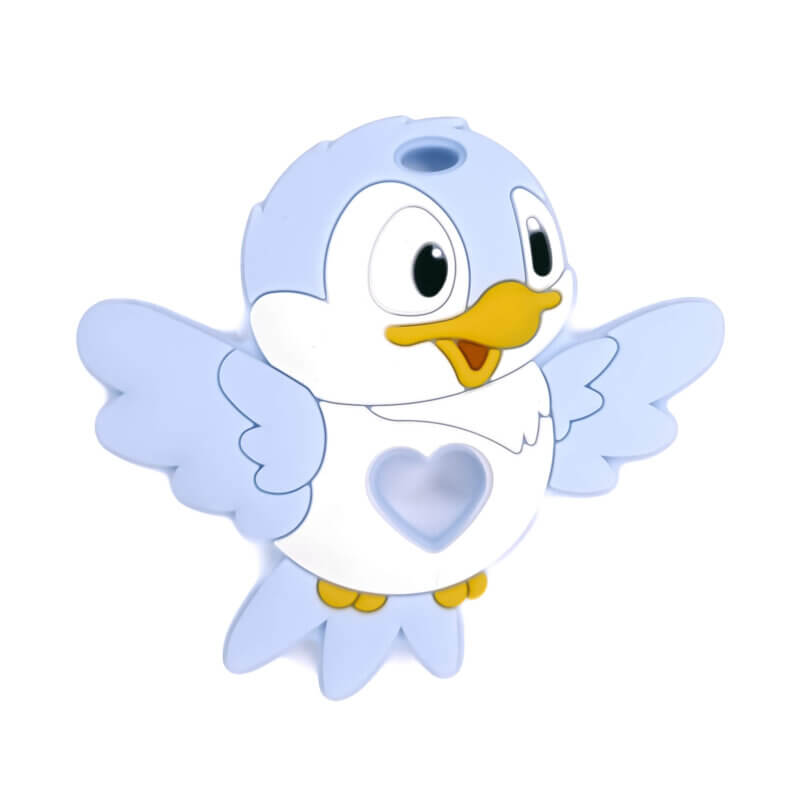 Silicone teething figure - Bird - Light Powder Blue
