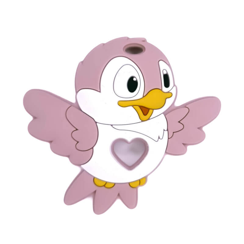 Silicone teething ring - Bird - Rose