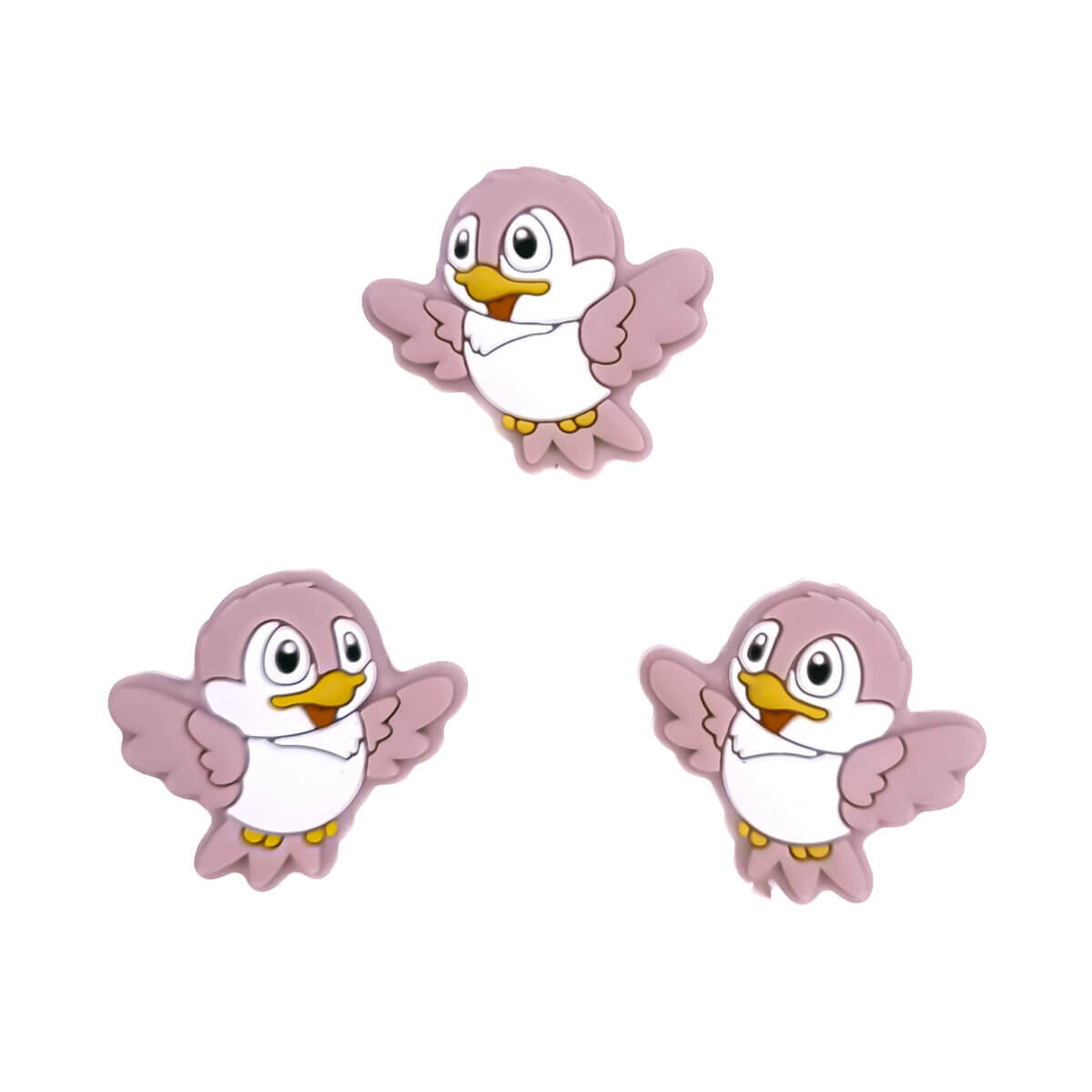 Color code: Rose - Type: Silicone beads Bird
- Size: approx 24 mm x 25 mm
- Sold by piece
- BPA-, Phthalates-, Lead-, PVC- and Poison-free
- CE-certified
- Medical grade silicone beads
- Chillable in the refrigerator
- Dishwasher safe Jootjes Haakcadeautjes