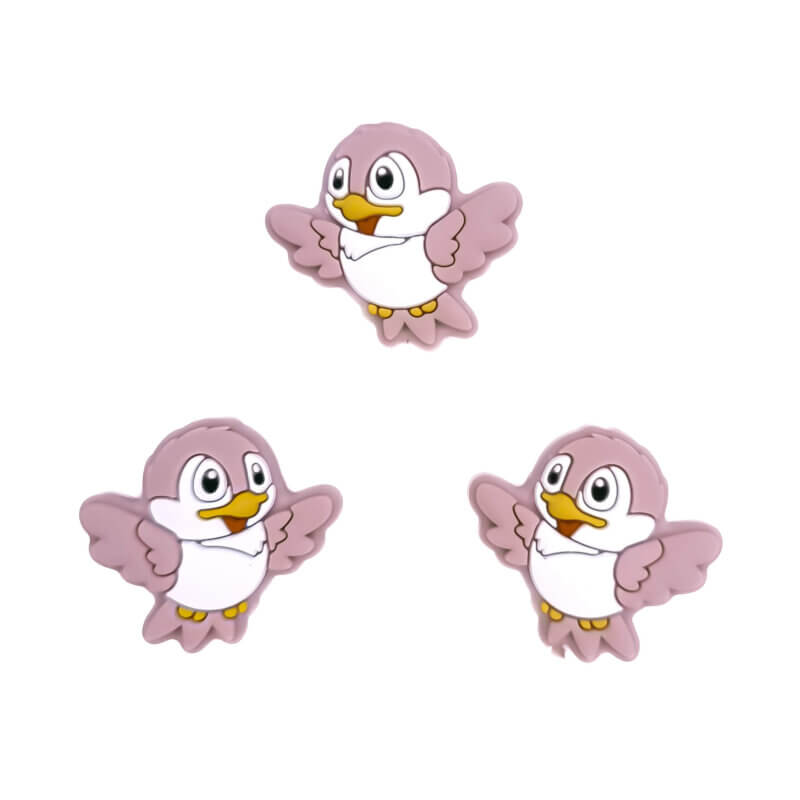 Silicone beads - Bird - Rose