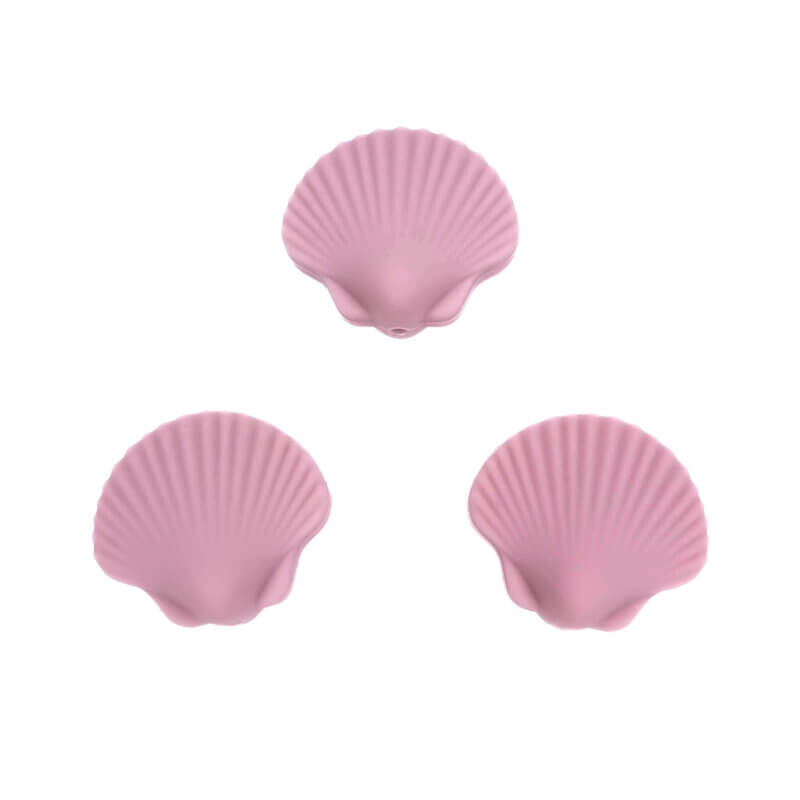 Silicone beads - Shell - Raspberry