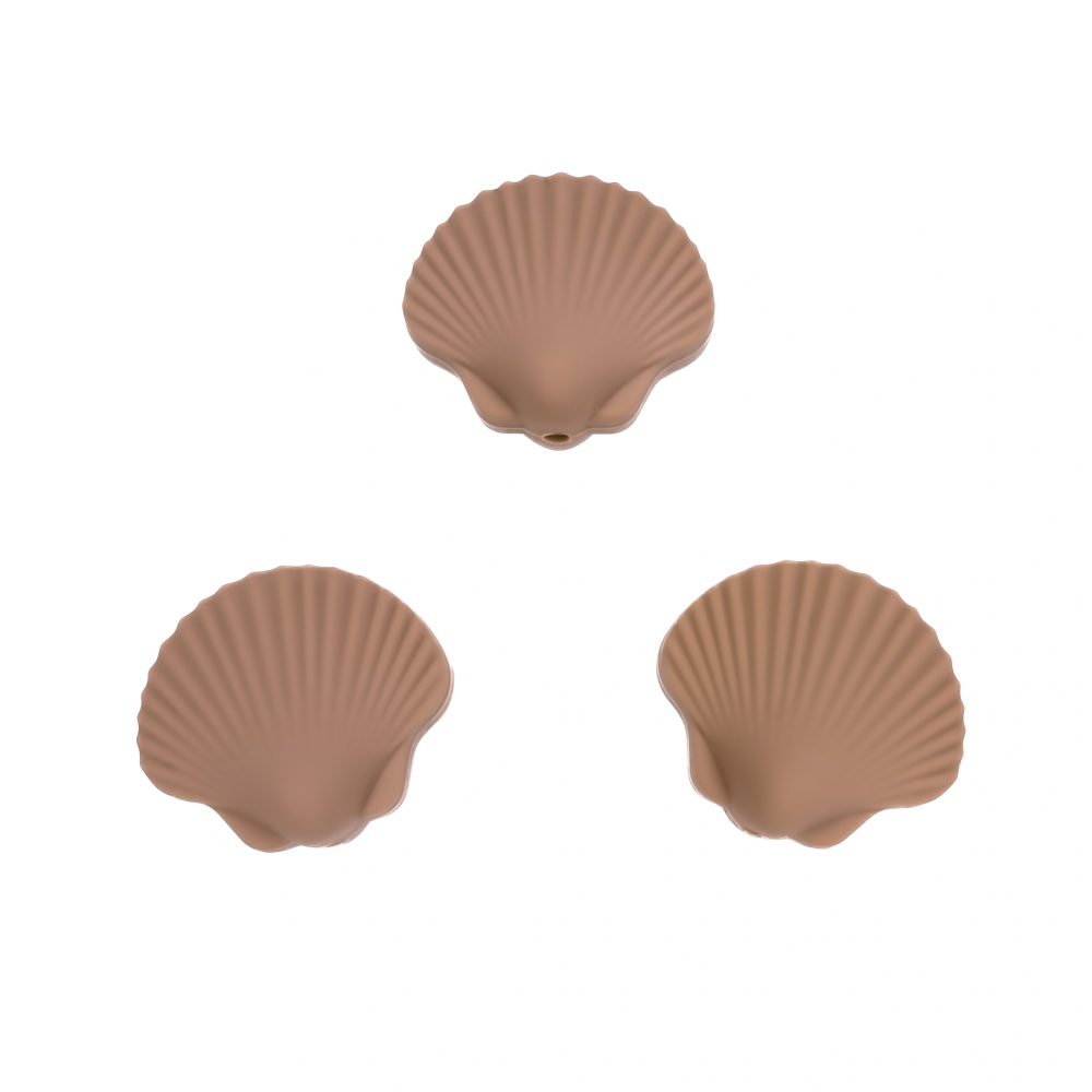 Siliconen kralen - Schelp - Milk Chocolate