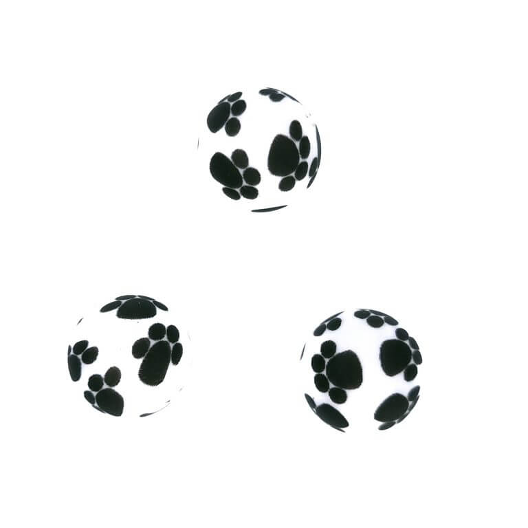 Silicone beads animal print happy feet dog wholesale buy round