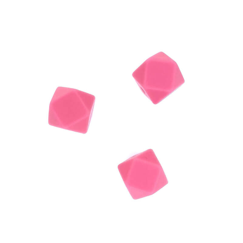 Wholesale purchase silicone beads hexagon 11 mm Fel Baby Pink