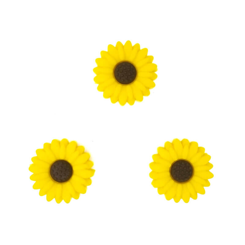 Daisy Perlen kaufen Großhandel Dummy Schnur hell gelb Sonnenblume 20 mm