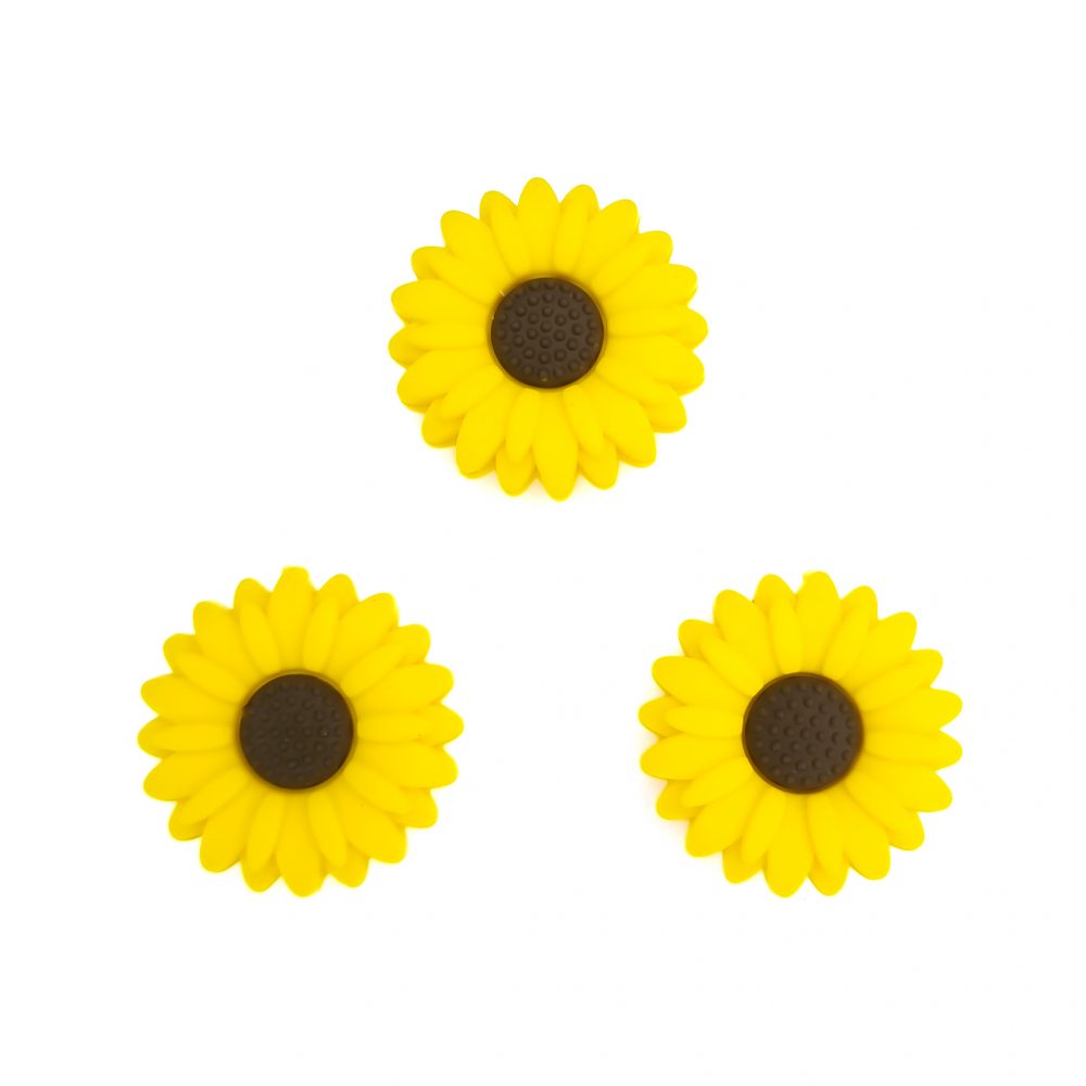 Daisy kralen inkopen groothandel speenkoord fel geel zonnebloem 30 mm