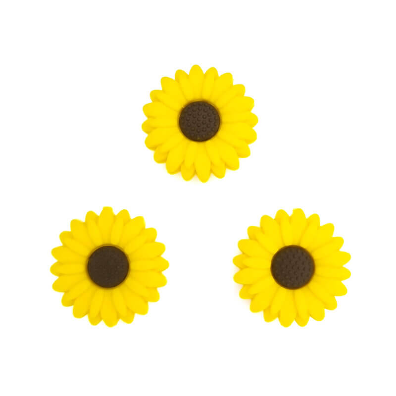 Gänseblümchen Perlen kaufen Großhandel Dummy Schnur hell gelb Sonnenblume 30 mm