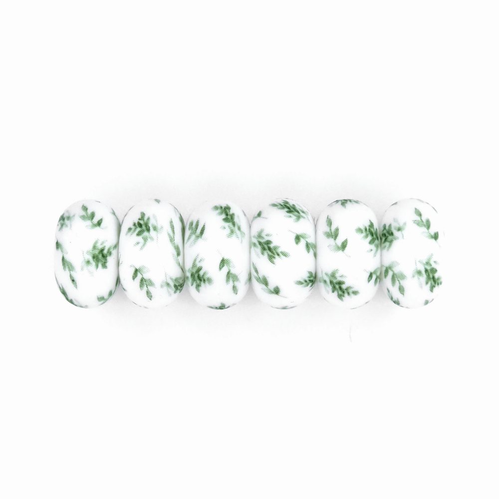Green leaves blaadjes print siliconen abacus kralen groothandel inkopen