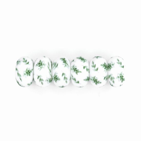 Green leaves blaadjes print siliconen abacus kralen groothandel inkopen