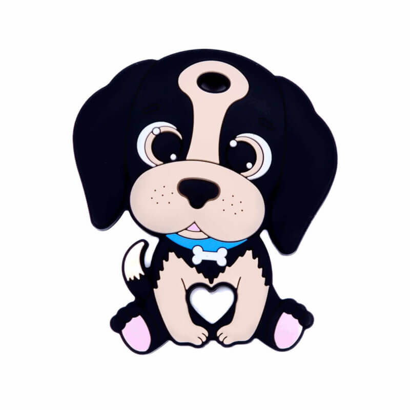 Silicone teething figure dog wholesale buy pacifier cord black