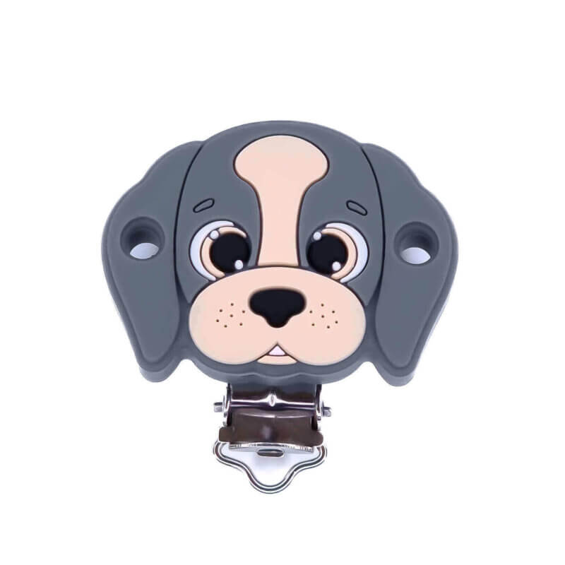 Schnullerclip Hund Großhandel kaufen Dummy Schnur dunkelgrau