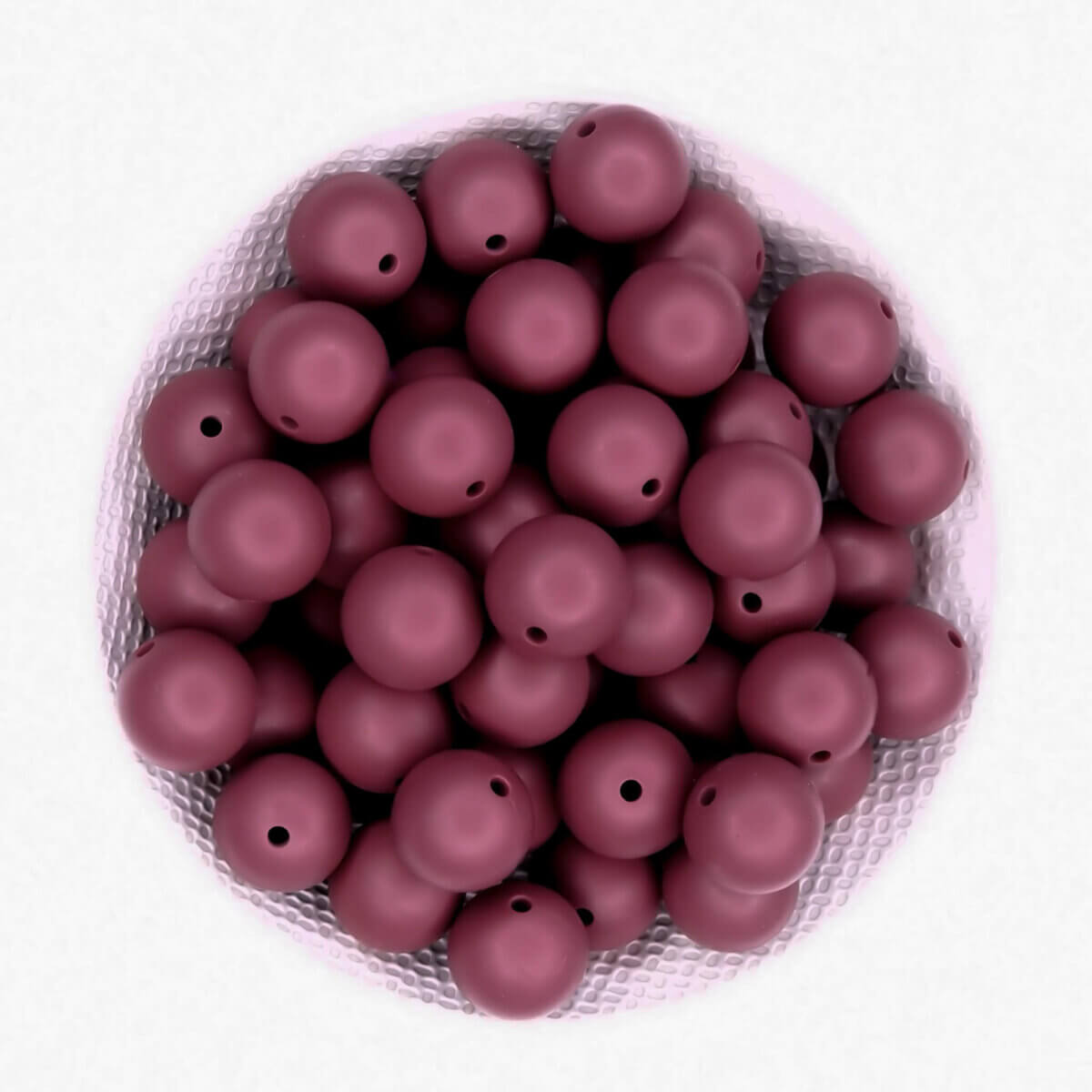 Formaat: 20 mm Kleur: Burgundy Materiaal: CE-gecertificeerd en volgens EN-71 veilig getest siliconen. BPA-vrij, Ftalaat-vrij, PVC-vrij en vrij van alle overige schadelijke chemische stoffen zoals getest middels EN-71.   Jootjes Haakcadeautjes