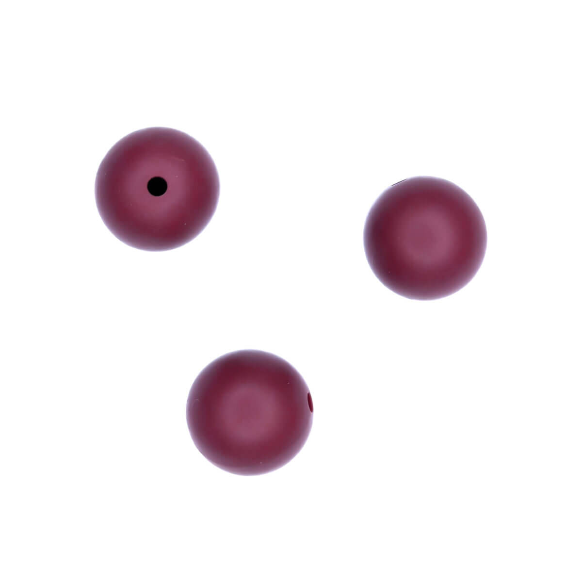 Silicone beads wholesale burgundy 16 mm round pacifier cord teething ring