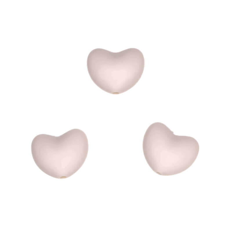 Silicone beads - Heart - Old Lace