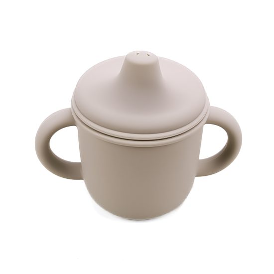 Siliconen tuitbeker baby drinkbeker taupe LittleJo
