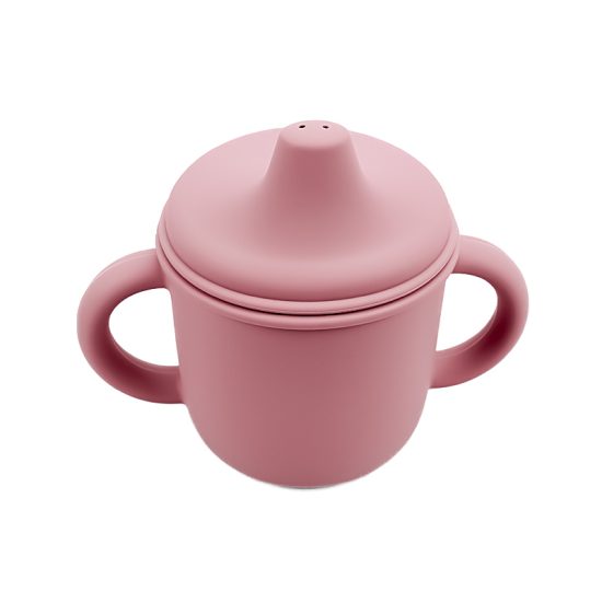 Siliconen tuitbeker baby drinkbeker rosewood LittleJo