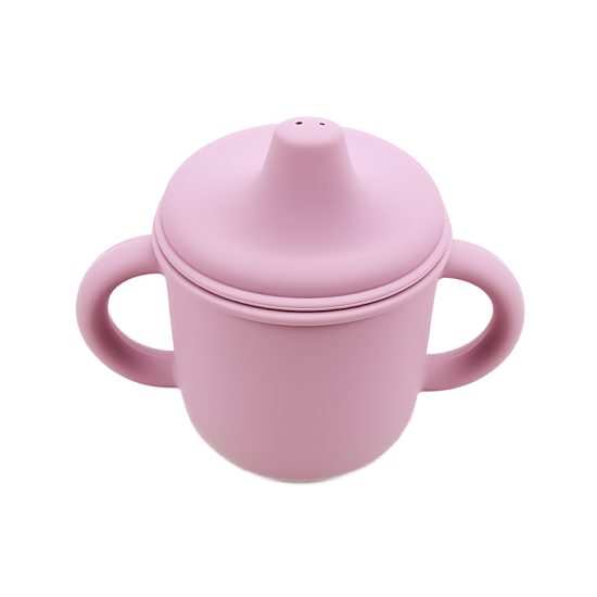Siliconen tuitbeker baby drinkbeker oud roze LittleJo