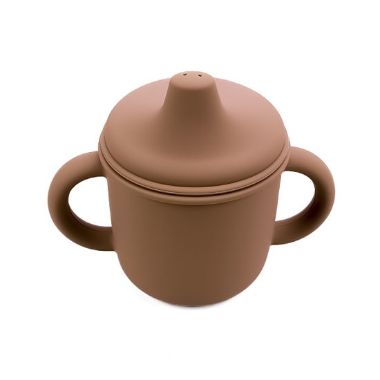 Siliconen tuitbeker baby drinkbeker milk chocolate LittleJo