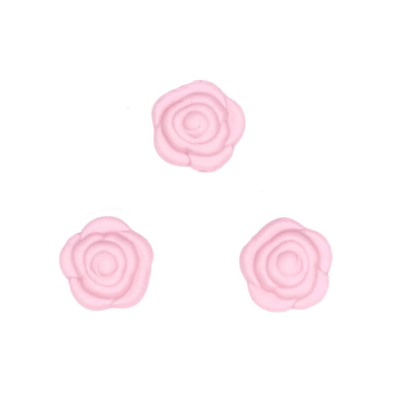 Silicone beads rose 20 mm round buy wholesale pacifier cord teething ring peach pink
