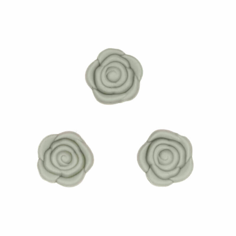 Silicone beads rose 20 mm round buy wholesale pacifier cord teething ring pistachio